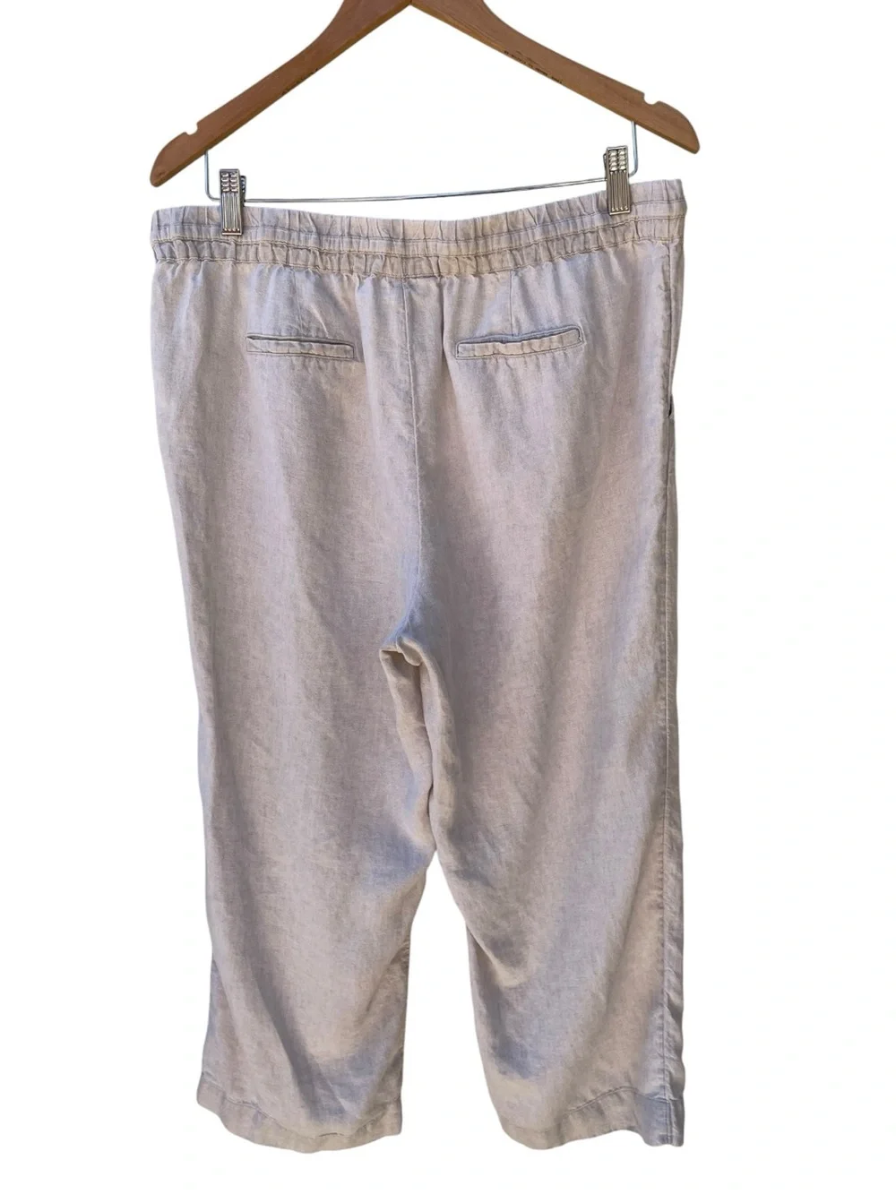Charter Club Light Beige Drawstring Linen-Blend Joggers Sz Large